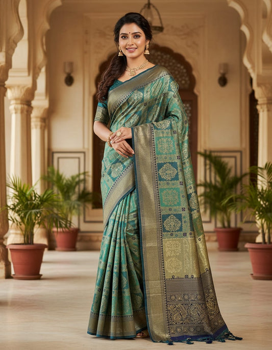 Emerald Enchant Banarasi Silk Saree